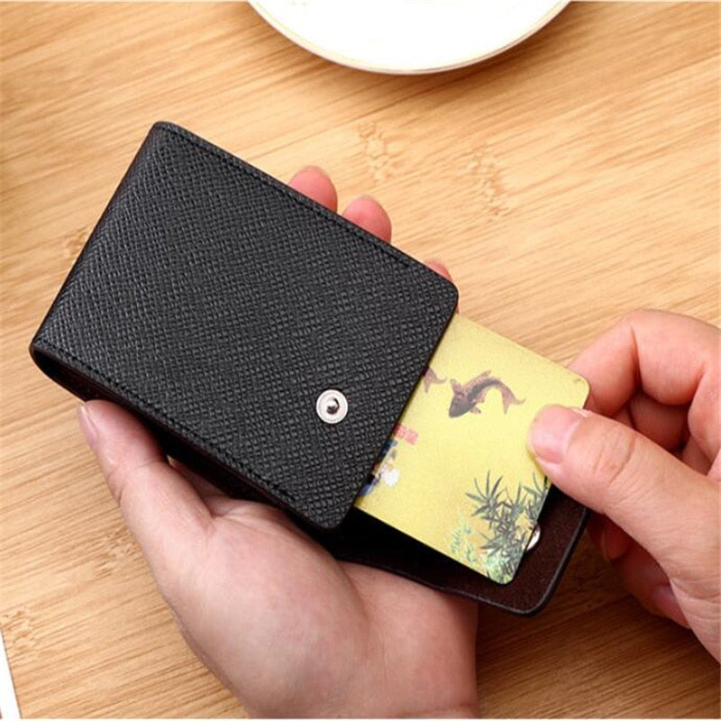 Men Credit Card Holder Leather Purse  Wallet for Credit ID Bank Card Holder Women Cardholder Cash Wallet