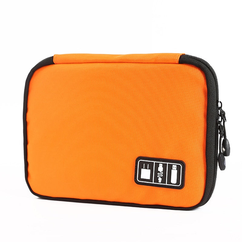 Outdoor Travel Kit Waterproof Nylon Cable Holder Bag Electronic Accessories USB Drive Storage Case