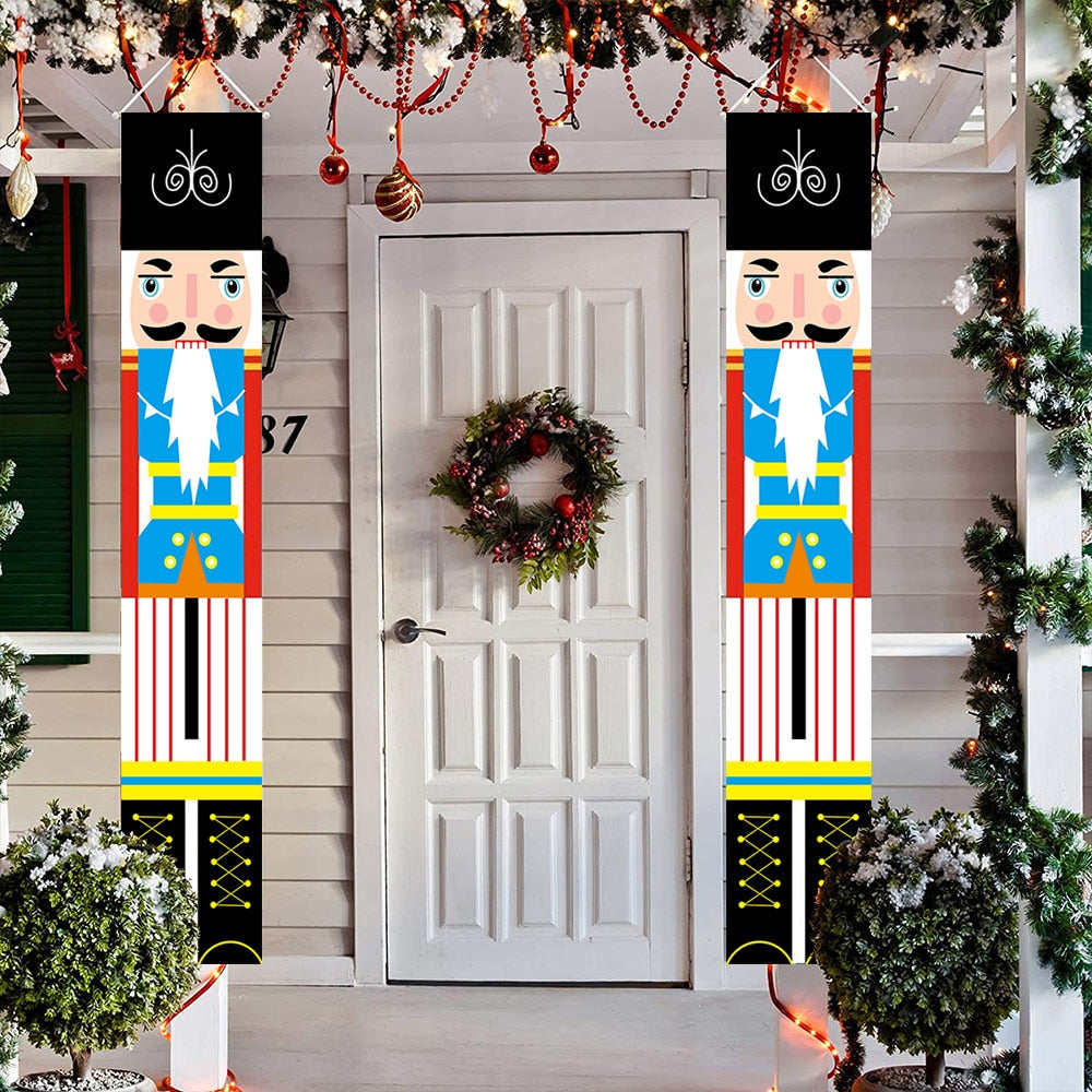 2023 Christmas Door Decoration Merry Christmas Banner Decor for Home Hanging Christmas Ornament Navidad Happy New Year Gift