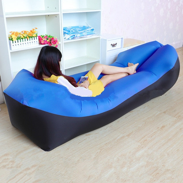 Trend Outdoor Products Fast Infaltable Air Sofa Bed Good Quality Sleeping Bag Inflatable Air Bag Lazy bag Beach Sofa 240*70cm