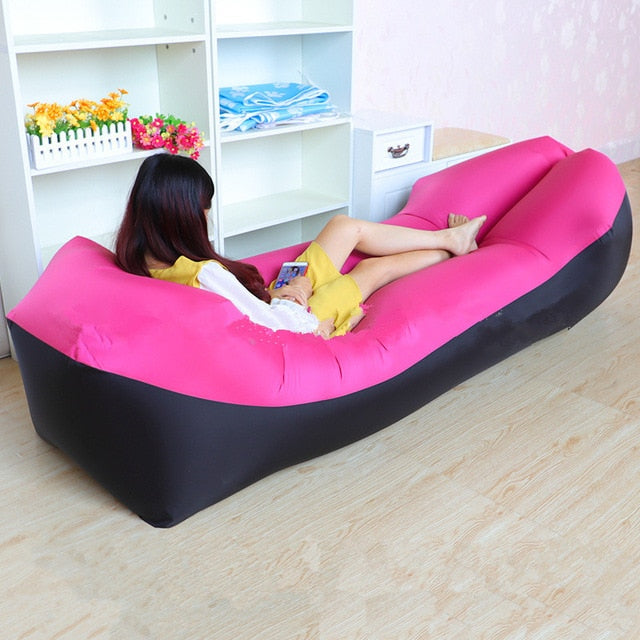 Trend Outdoor Products Fast Infaltable Air Sofa Bed Good Quality Sleeping Bag Inflatable Air Bag Lazy bag Beach Sofa 240*70cm