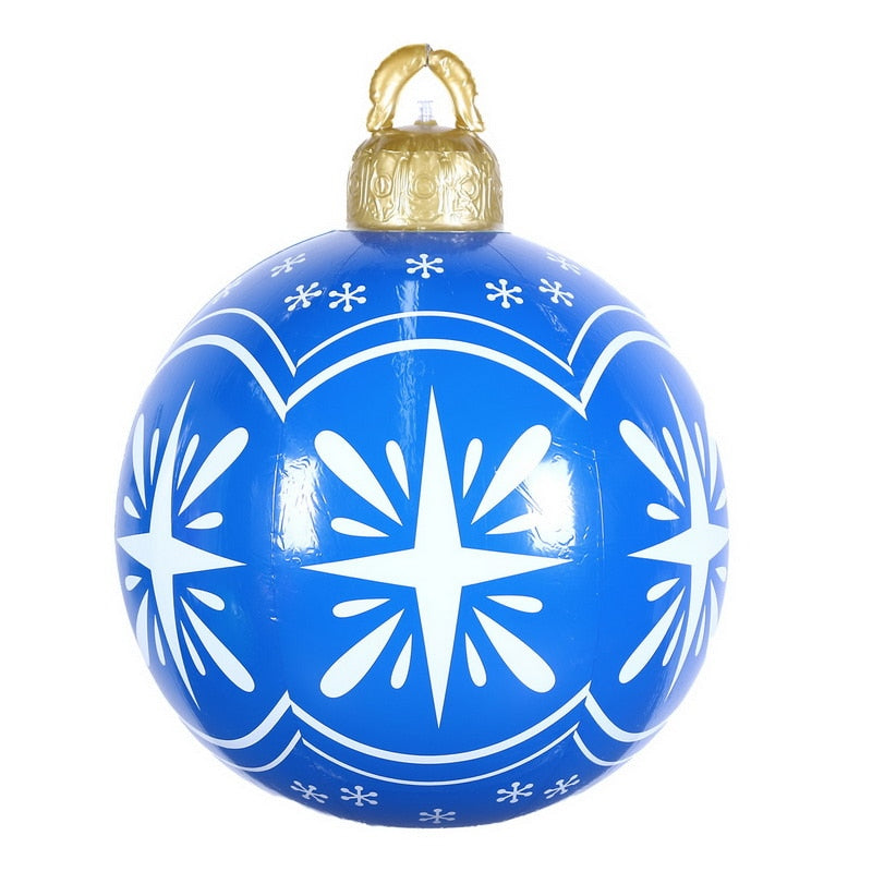 New 60CM Outdoor Christmas Inflatable Decorated Ball Made PVC Giant Big Large Balls Tree Decorations Outdoor Decoration Toy Ball