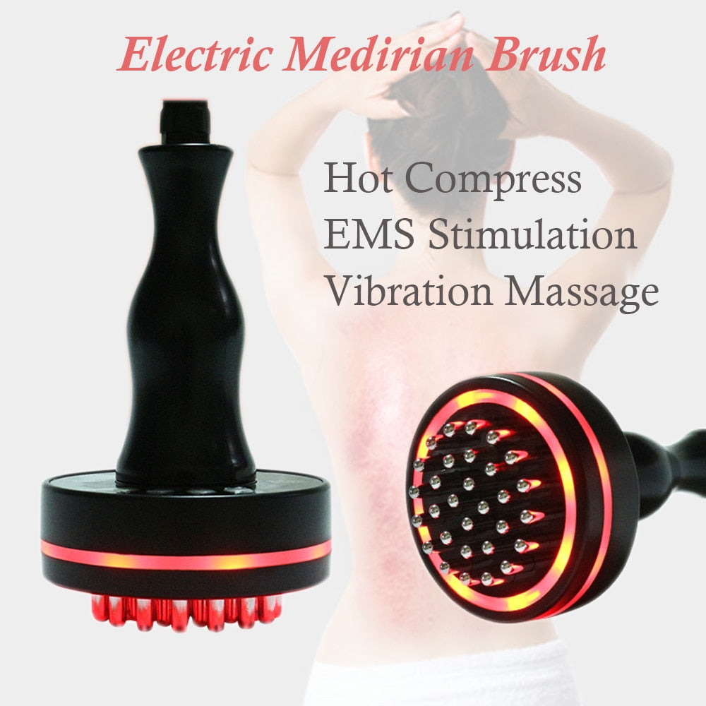 Electric Meridian Scraper Body Massager Detoxification 
 Warm Back Neck Massage Relax Pain Relief Health Care