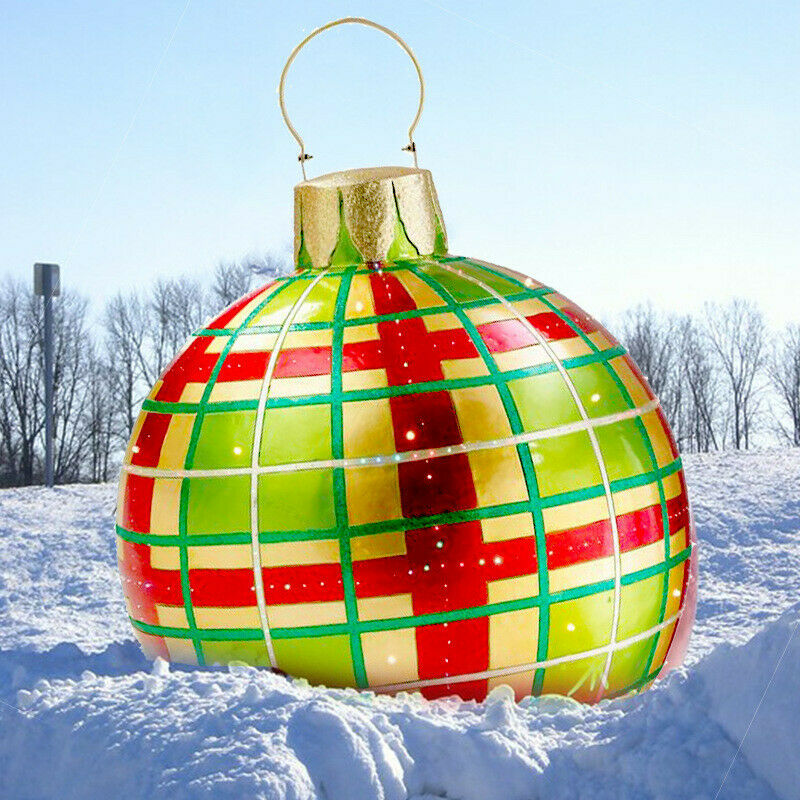 New 60CM Outdoor Christmas Inflatable Decorated Ball Made PVC Giant Big Large Balls Tree Decorations Outdoor Decoration Toy Ball