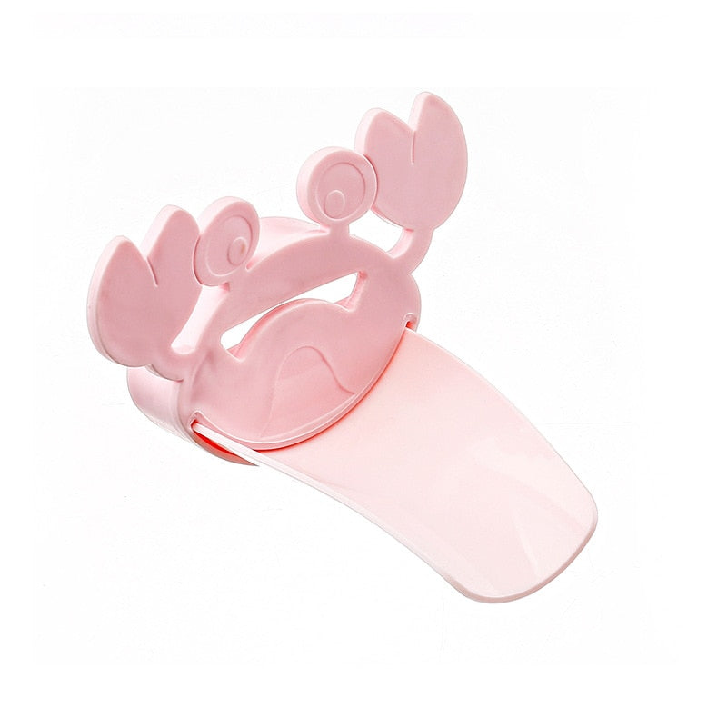 Children Baby Hand Washer Pink/Blue Faucet Extender Cartoon Crab Bathroom Sink Extender Portable 1Pcs PP/TPE Material