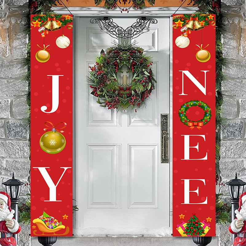 2023 Christmas Door Decoration Merry Christmas Banner Decor for Home Hanging Christmas Ornament Navidad Happy New Year Gift