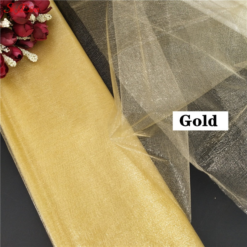 48CM*5M Wedding Decoration Organza Curtains Snow Yarn Gauze Element Sheer Crystal Silk Flower Tutu Arches Party Supplies 8ZSH015