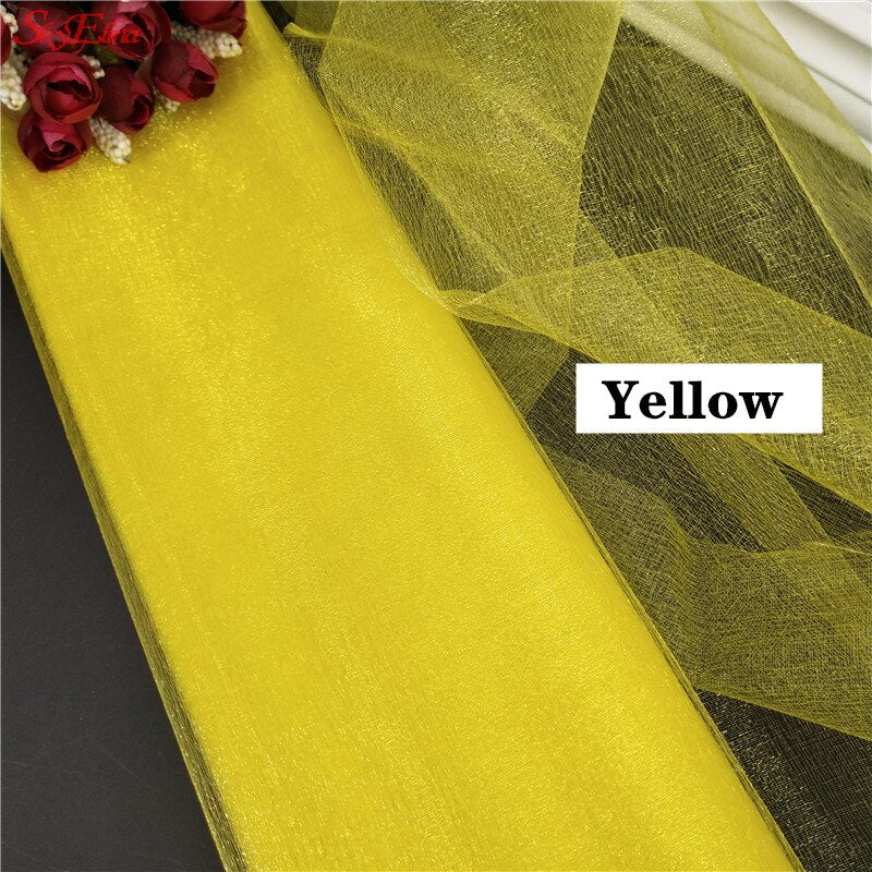 48CM*5M Wedding Decoration Organza Curtains Snow Yarn Gauze Element Sheer Crystal Silk Flower Tutu Arches Party Supplies 8ZSH015