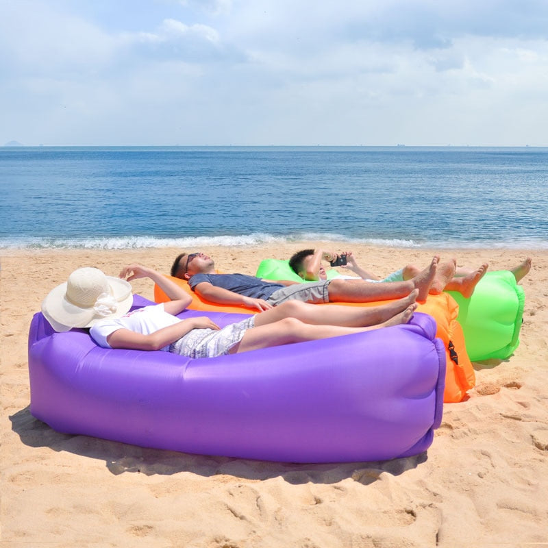 Trend Outdoor Products Fast Infaltable Air Sofa Bed Good Quality Sleeping Bag Inflatable Air Bag Lazy bag Beach Sofa 240*70cm