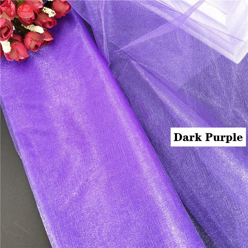 48CM*5M Wedding Decoration Organza Curtains Snow Yarn Gauze Element Sheer Crystal Silk Flower Tutu Arches Party Supplies 8ZSH015