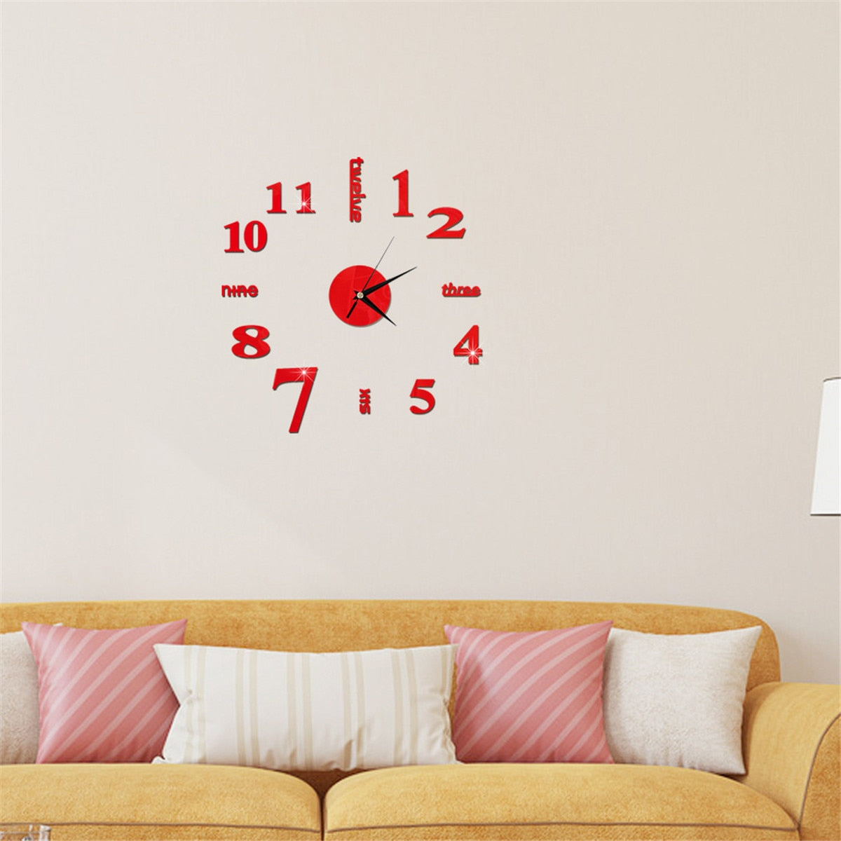 3D Wall Clock Mirror Wall Stickers  clock Home Decor Living Room Quartz