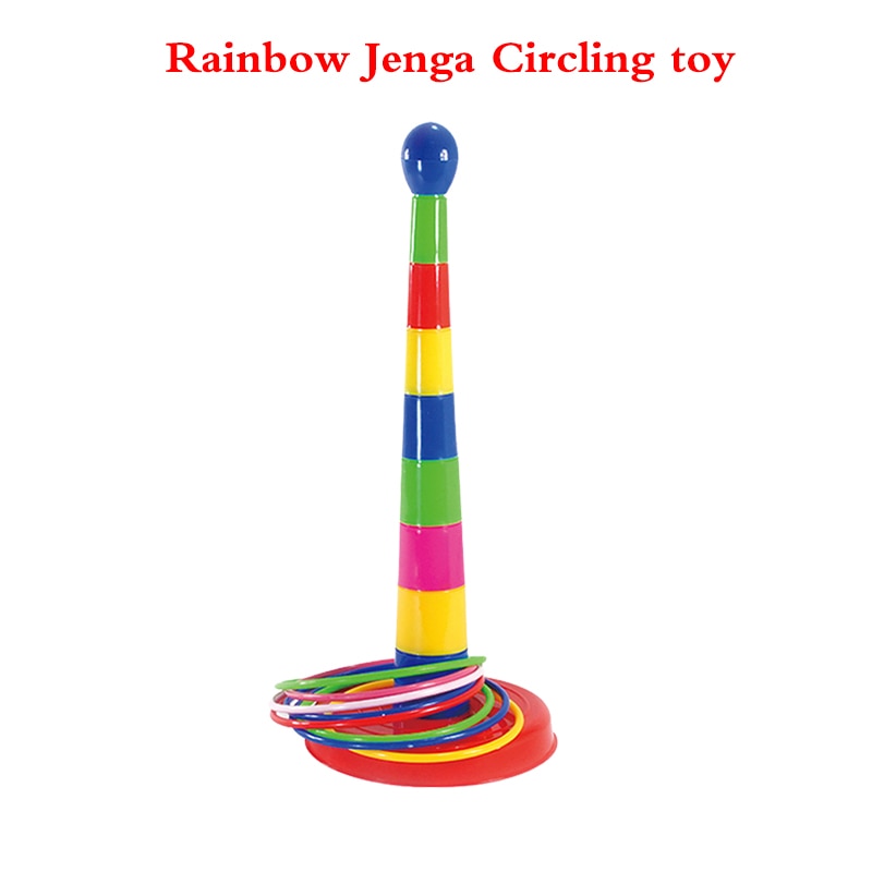 Parent-child Throwing Ferrule Toy Rainbow Rings Toys Large Cross Five-ring Ferrule Toy Children Educational Toy