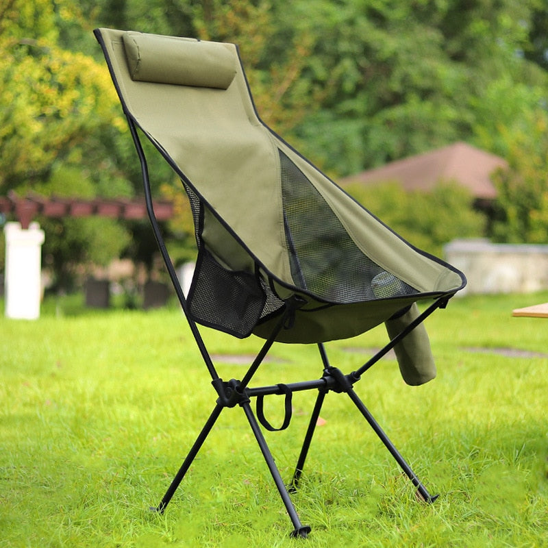 Ultralight Folding Moon Chairs Outdoor Camping Chair Removable Washable Fishing Picnic BBQ Chairs With Carry Bag Outdoor Stool