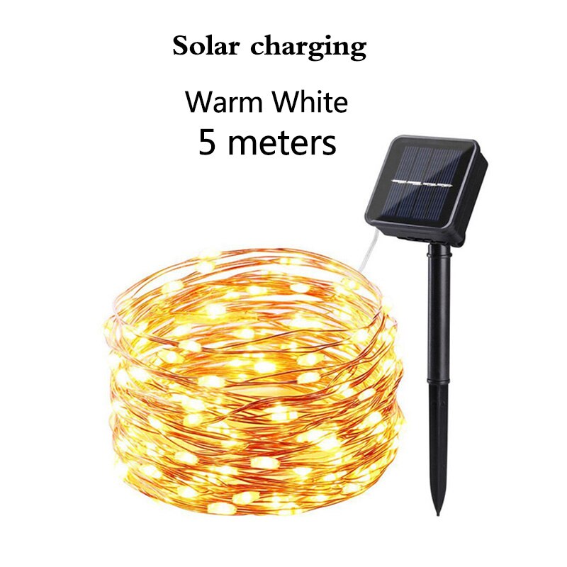 5/10/20m LED Solar Light Outdoor Lamp String Lights For Holiday Christmas Party Waterproof