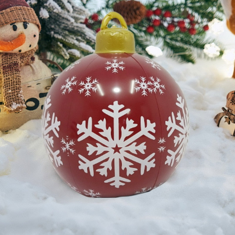 New 60CM Outdoor Christmas Inflatable Decorated Ball Made PVC Giant Big Large Balls Tree Decorations Outdoor Decoration Toy Ball