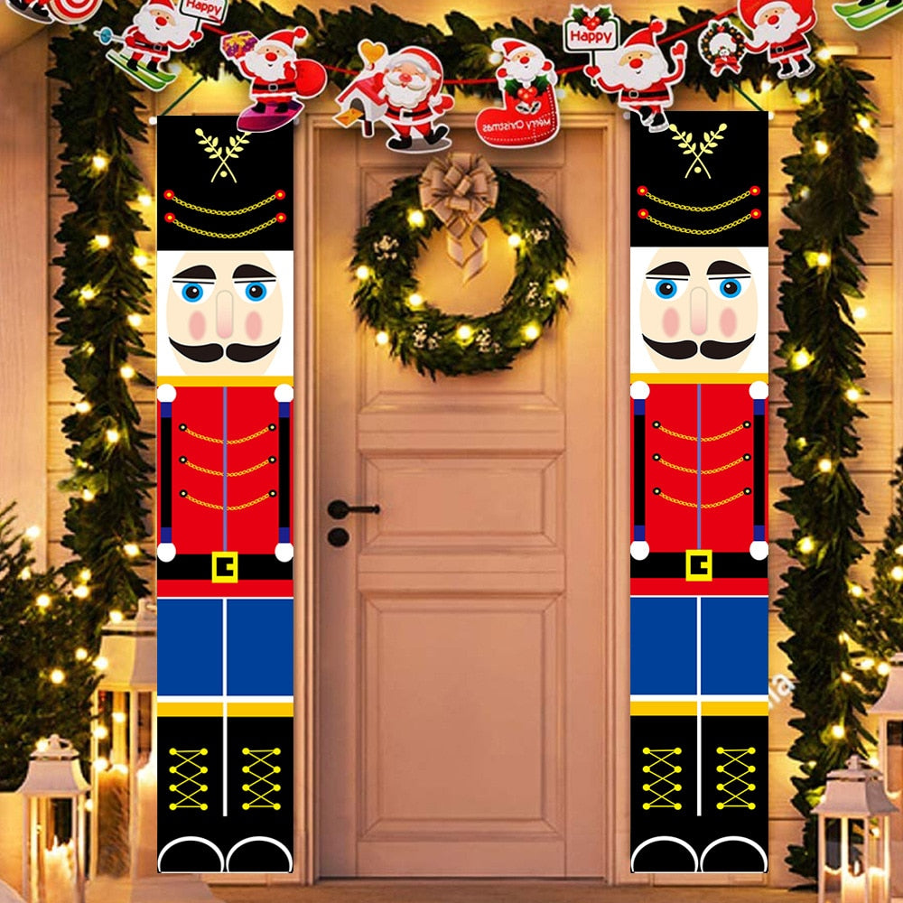 2023 Christmas Door Decoration Merry Christmas Banner Decor for Home Hanging Christmas Ornament Navidad Happy New Year Gift