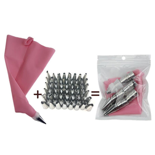 8/14/26/50pcs Pink Silicone Pastry Bags Tips 48 Icing Piping Nozzle Cream Reusable Pastry Bag Cake Decorating Tool Pastry Nozzle