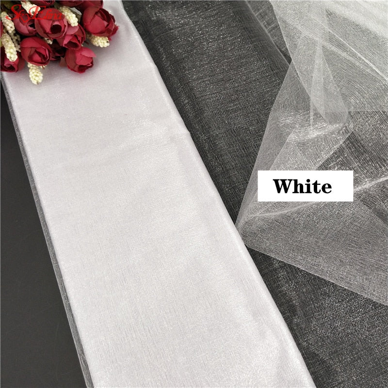 48CM*5M Wedding Decoration Organza Curtains Snow Yarn Gauze Element Sheer Crystal Silk Flower Tutu Arches Party Supplies 8ZSH015