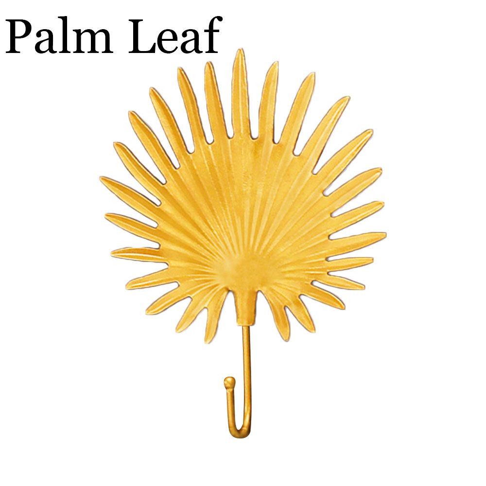 Nordic Style Gold/Green Leaf Shape Wrought Iron Hook