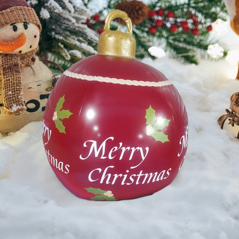 New 60CM Outdoor Christmas Inflatable Decorated Ball Made PVC Giant Big Large Balls Tree Decorations Outdoor Decoration Toy Ball