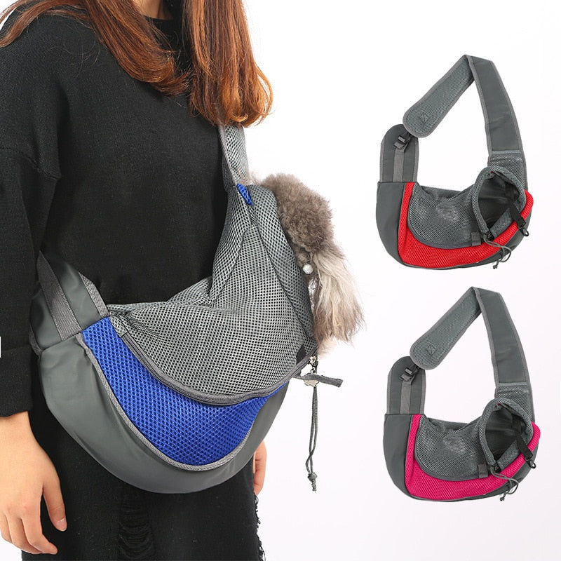 Pet Dog Cat Sling Carrier Breathable Travel Safe Sling Bag Puppy Kitten Outdoor Mesh Oxford