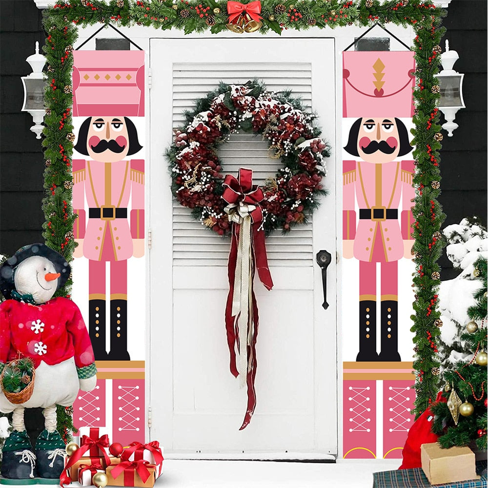 2023 Christmas Door Decoration Merry Christmas Banner Decor for Home Hanging Christmas Ornament Navidad Happy New Year Gift