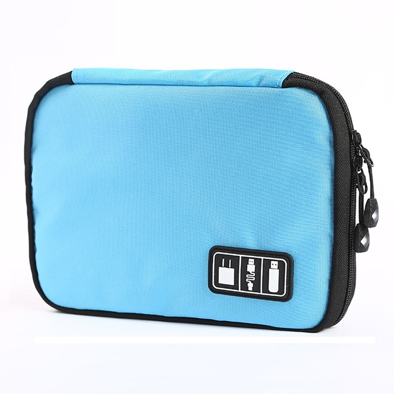 Outdoor Travel Kit Waterproof Nylon Cable Holder Bag Electronic Accessories USB Drive Storage Case