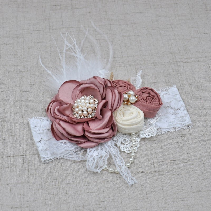 Vintage Flower Headband Baby Girls Headwraps Newborn Photography Props Gifts Lace Elastic Hair Bands