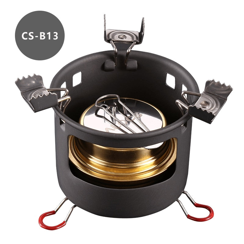 ALOCS CS-B02 CS-B13 Compact Mini Spirit Burner Alcohol Stove with Stand for Outdoor Backpacking Hiking Camping Furnace