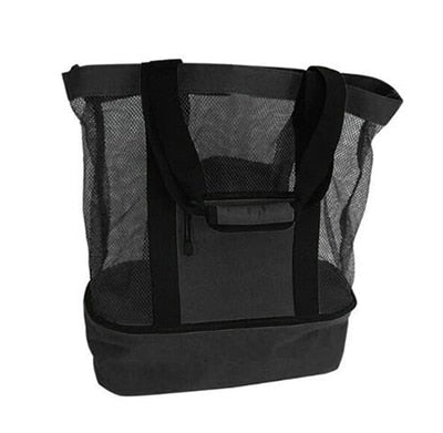 Basedidea Outdoor Insulated Cooler Bag Portable Beach Mesh Bag