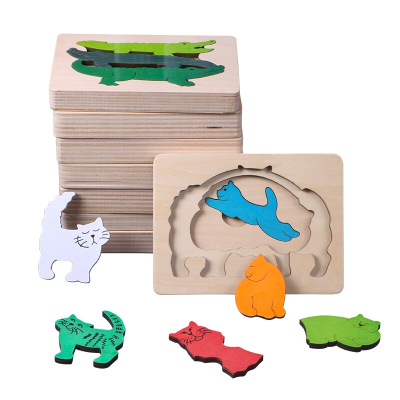 Candywood New Children Toy Animal Cartoon 3D Puzzle Multilayer J