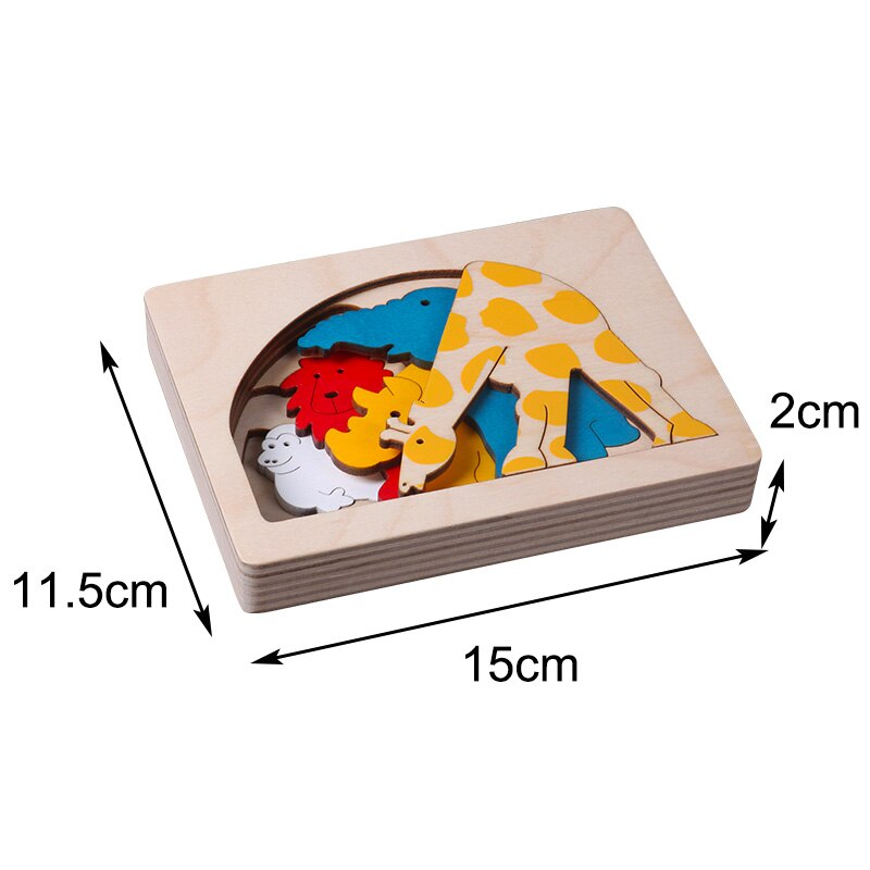 Candywood New Children Toy Animal Cartoon 3D Puzzle Multilayer J