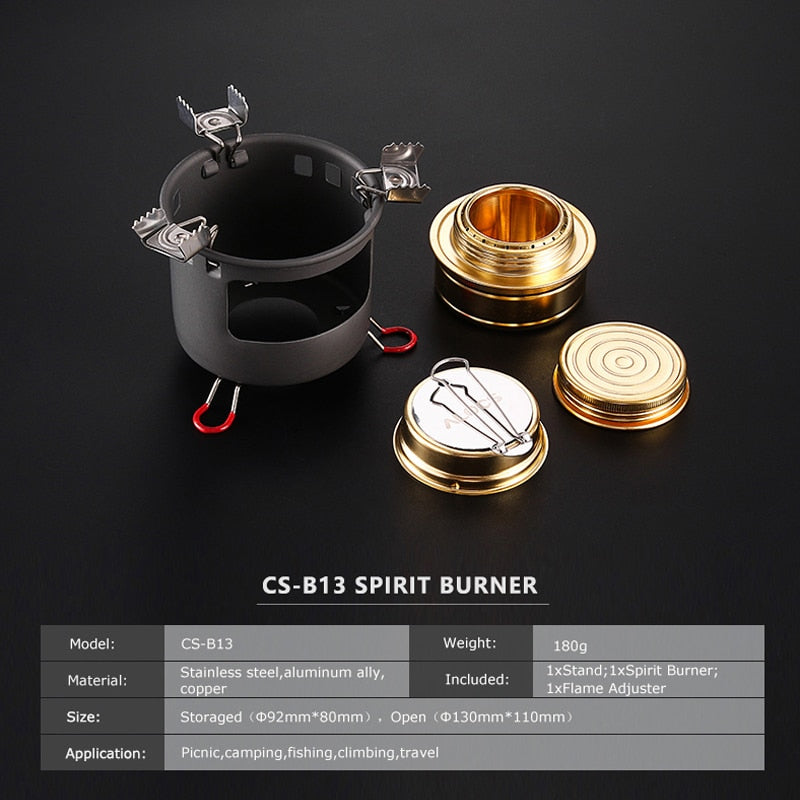 ALOCS CS-B02 CS-B13 Compact Mini Spirit Burner Alcohol Stove with Stand for Outdoor Backpacking Hiking Camping Furnace