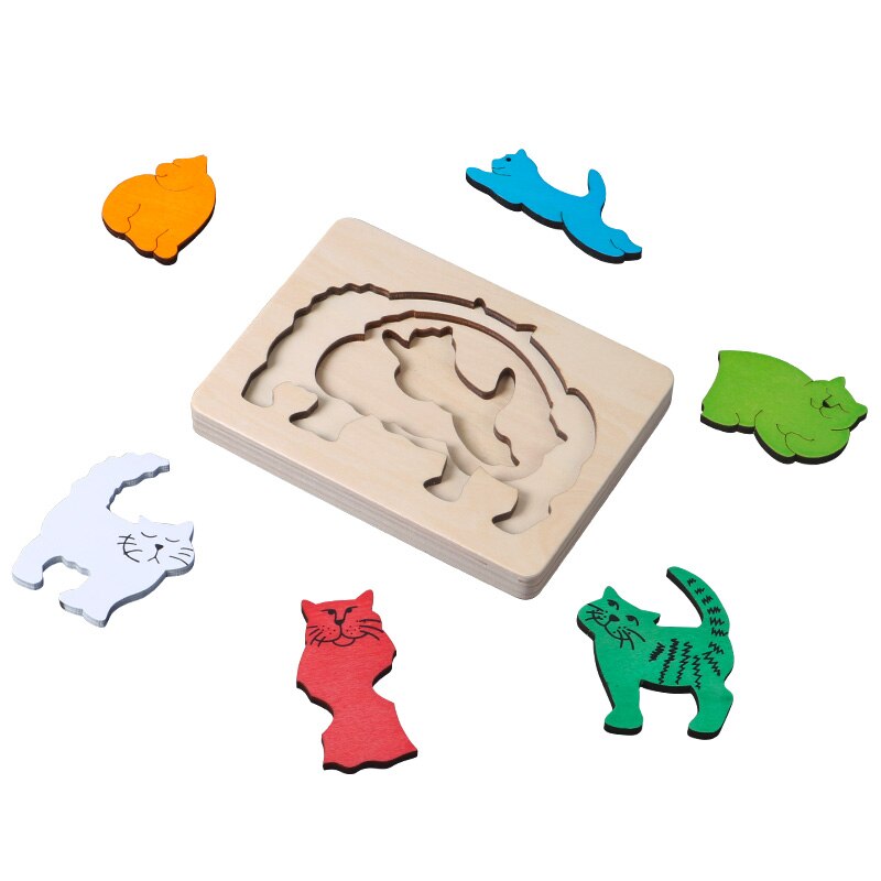 Candywood New Children Toy Animal Cartoon 3D Puzzle Multilayer J