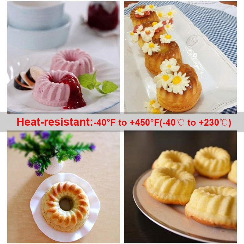 12pc 3D Silicone cup cake molds