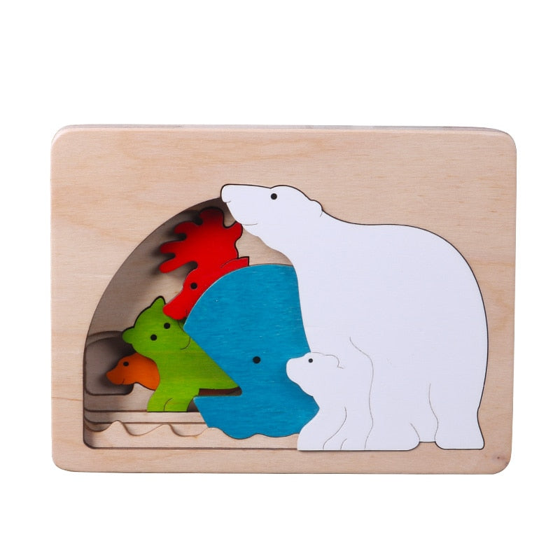 Candywood New Children Toy Animal Cartoon 3D Puzzle Multilayer J