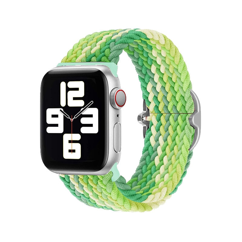 Nylon Braided Solo Loop Strap for Apple Watch Band 38mm 40mm 42mm 44mm Sport Elastics Wristband for iWatch Series 6/5/4/3/2/1/SE