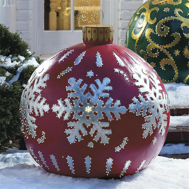 New 60CM Outdoor Christmas Inflatable Decorated Ball Made PVC Giant Big Large Balls Tree Decorations Outdoor Decoration Toy Ball