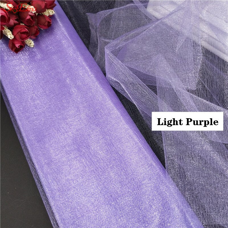 48CM*5M Wedding Decoration Organza Curtains Snow Yarn Gauze Element Sheer Crystal Silk Flower Tutu Arches Party Supplies 8ZSH015