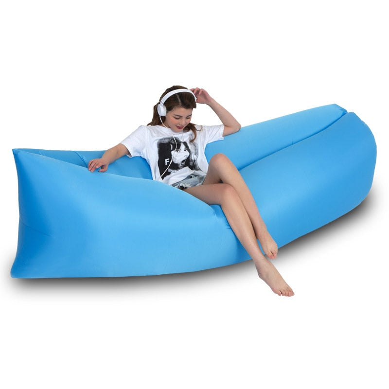 Trend Outdoor Products Fast Infaltable Air Sofa Bed Good Quality Sleeping Bag Inflatable Air Bag Lazy bag Beach Sofa 240*70cm