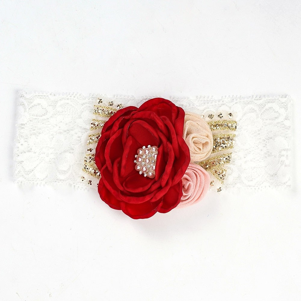 Vintage Flower Headband Baby Girls Headwraps Newborn Photography Props Gifts Lace Elastic Hair Bands