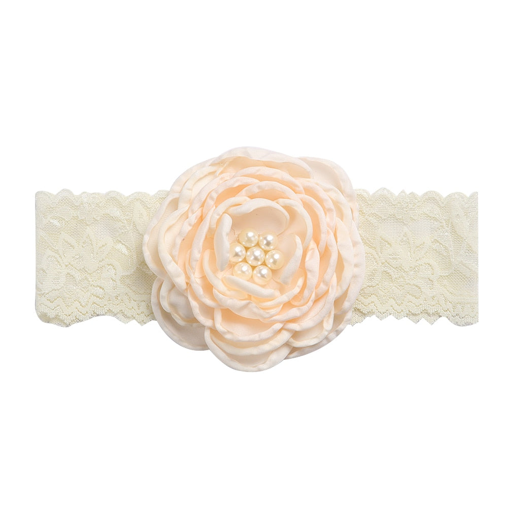 Vintage Flower Headband Baby Girls Headwraps Newborn Photography Props Gifts Lace Elastic Hair Bands