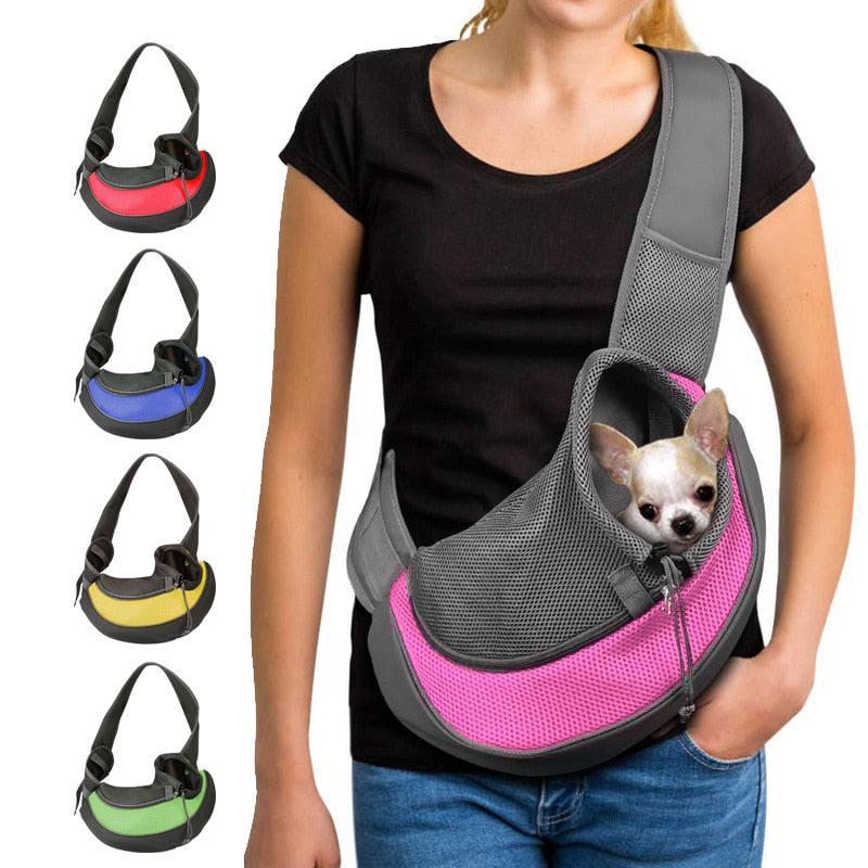 Pet Dog Cat Sling Carrier Breathable Travel Safe Sling Bag Puppy Kitten Outdoor Mesh Oxford