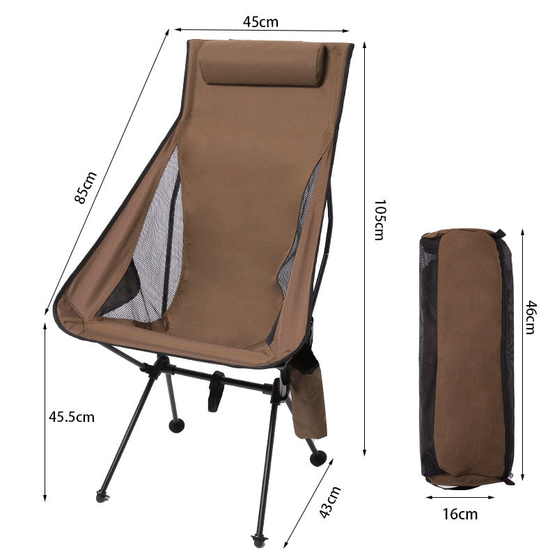 Ultralight Folding Moon Chairs Outdoor Camping Chair Removable Washable Fishing Picnic BBQ Chairs With Carry Bag Outdoor Stool