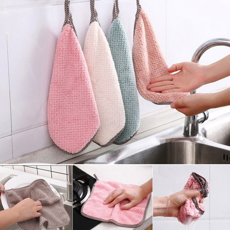 Kitchen daily dish towel, dish cloth, kitchen rag, non-stick oil, thickened table cleaning cloth, absorbent scouring pad