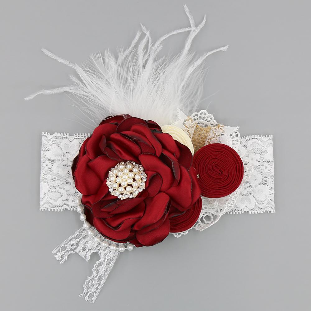 Vintage Flower Headband Baby Girls Headwraps Newborn Photography Props Gifts Lace Elastic Hair Bands