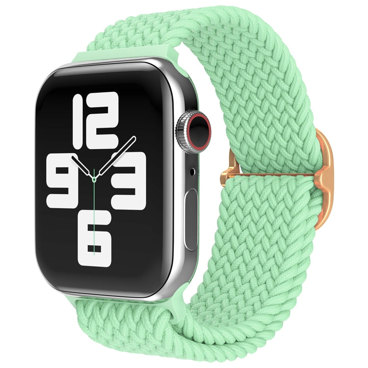 Nylon Braided Solo Loop Strap for Apple Watch Band 38mm 40mm 42mm 44mm Sport Elastics Wristband for iWatch Series 6/5/4/3/2/1/SE