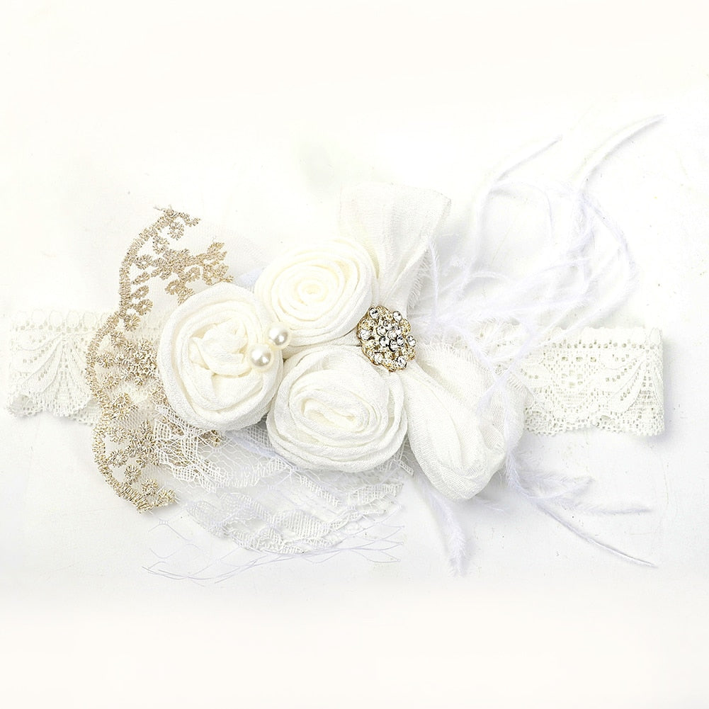 Vintage Flower Headband Baby Girls Headwraps Newborn Photography Props Gifts Lace Elastic Hair Bands