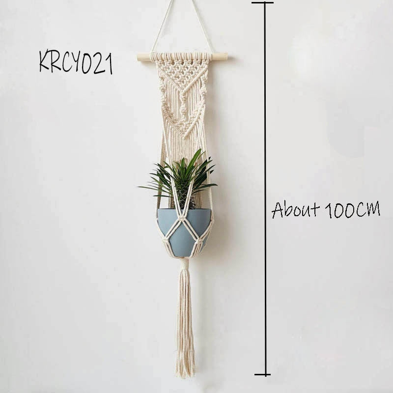 Hot sales hand woven macrame plant hanger plant holder pot tray pot hanger flower pot hanger for home garden