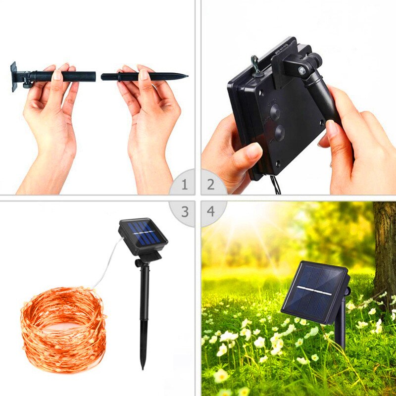 5/10/20m LED Solar Light Outdoor Lamp String Lights For Holiday Christmas Party Waterproof